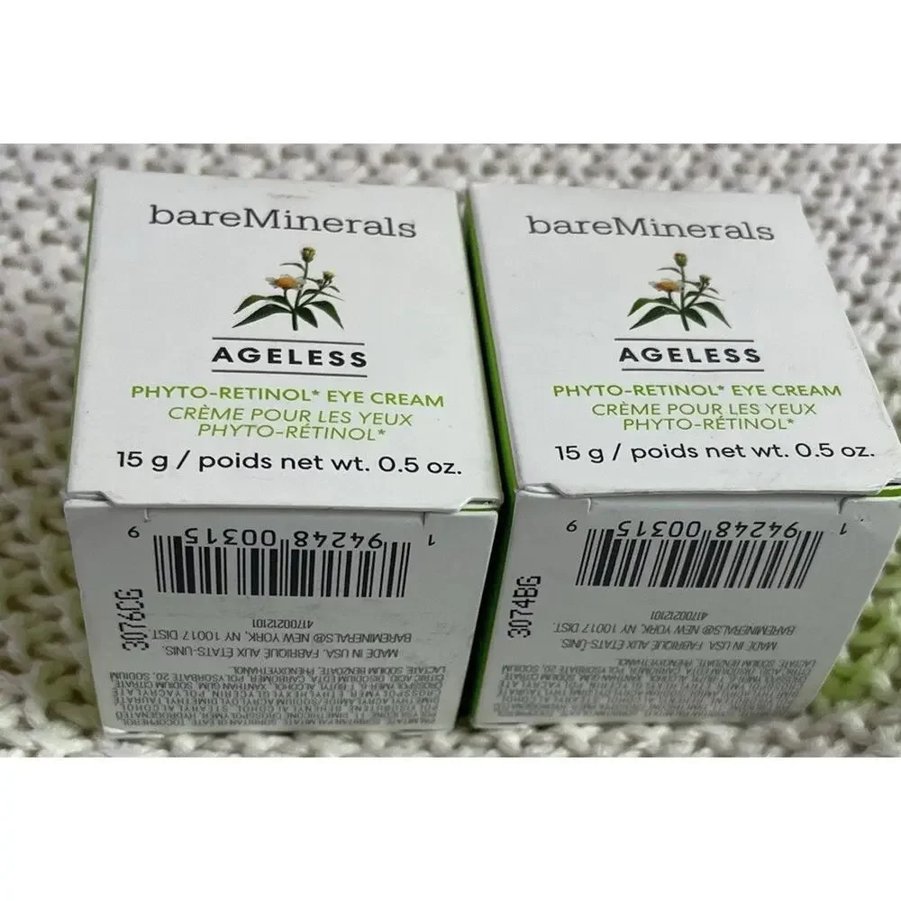 bareMinerals Ageless Phyto-Retinol Eye Cream .5 oz each Full Size Lot Of 2
